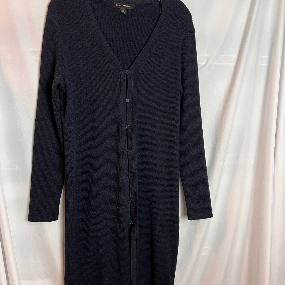 Women's Navy Banana Republic Button front Sweater dress/tunic Size M